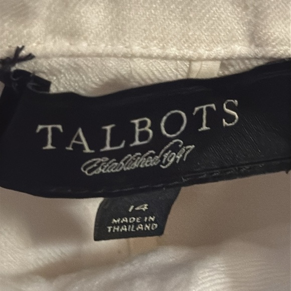 Talbots white Linen full front zipper utility high collar hiddenhoodie jacket 14 - Picture 12 of 13